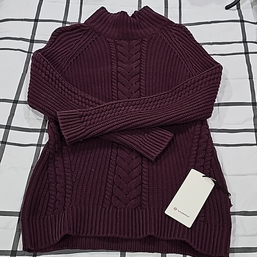 * NWT Lululemon Bring The Cozy Turtleneck Cotton Dark Adobe Size 4